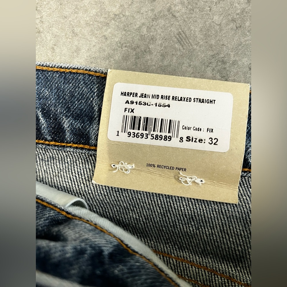 AGOLDE Harper Mid Rise Relaxed Straight Jeans in Fix—32 - Picture 7 of 14